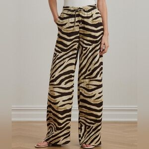 Ralph Lauren Wide Leg Zebra Print Pant